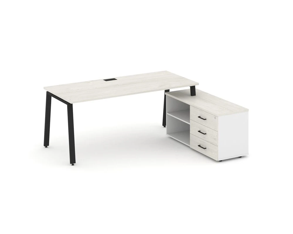 Стол письменный с греденцией правой на А-образном каркасе 1980x1480x750 Стайл Проджект Директ / Style Project Direct