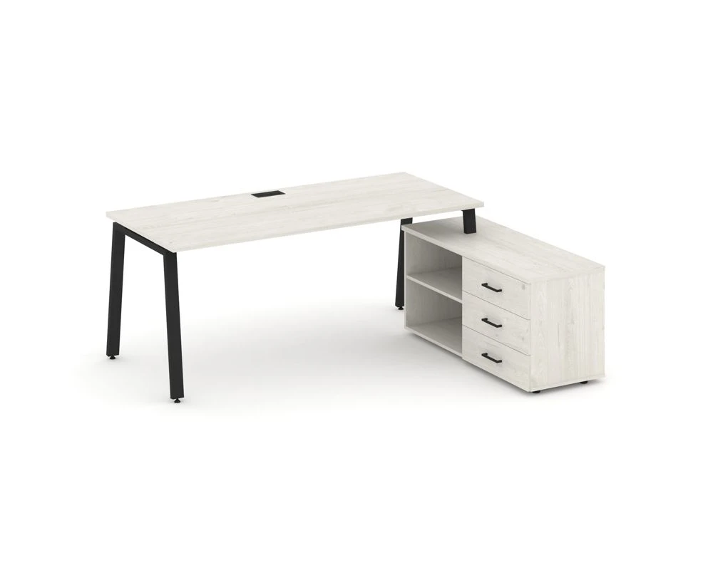 Стол письменный с греденцией правой на А-образном каркасе 2180x1480x750 Стайл Проджект Директ / Style Project Direct