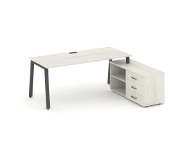 Стол письменный с греденцией правой на А-образном каркасе 2180x1480x750 Стайл Проджект Директ / Style Project Direct images