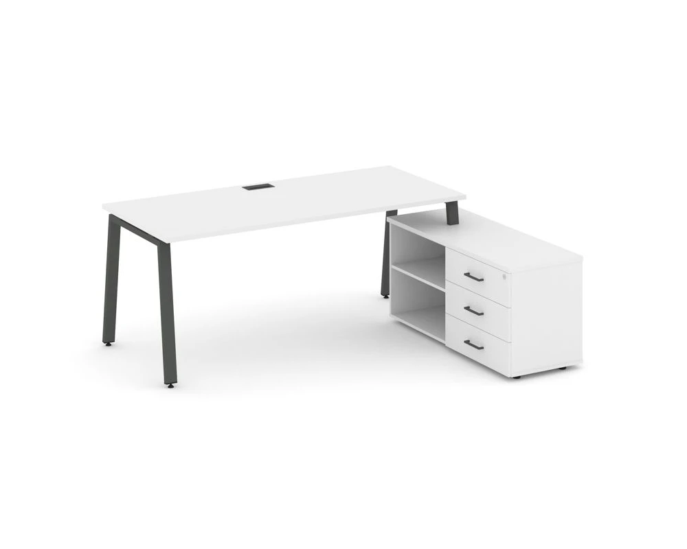 Стол письменный с греденцией правой на А-образном каркасе 2180x1480x750 Стайл Проджект Директ / Style Project Direct