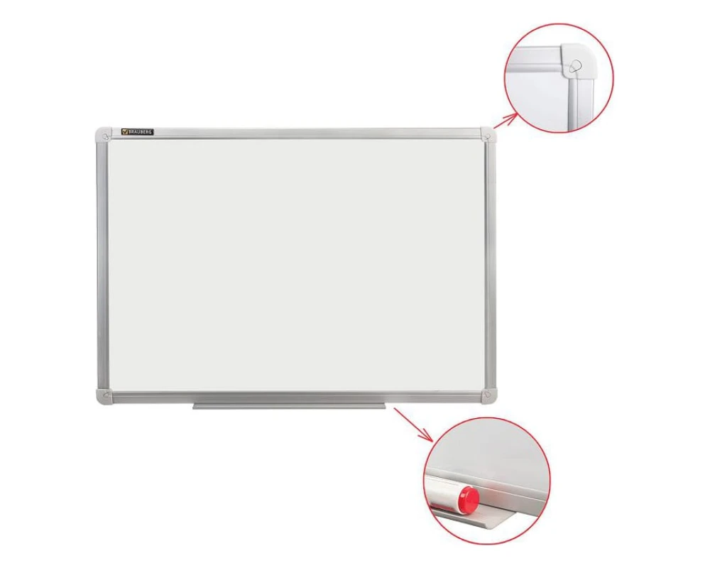 Доска магнитно маркерная BRAUBERG стандарт 100х150 алюминиевая рамка