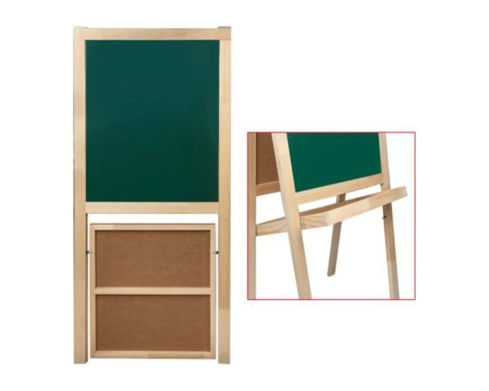 Доска мольберт магнитно маркерная для мела BRAUBERG двусторонняя 56х67