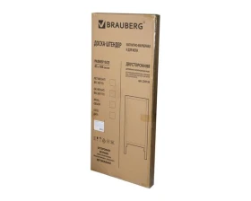 Доска штендер магнитно маркерная и для мела BRAUBERG двусторонняя 45х104 деревянная неокрашенная рама images