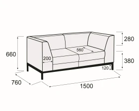 Диван 2-х местный Омега Стил images