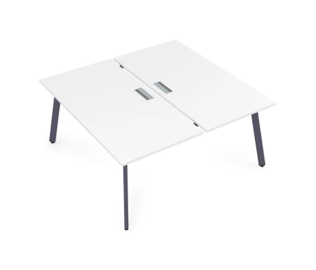 Стол системы Бенч, сдвоенный, на 2 рабочих места, с вырезом - конечный (1400x1235x750) АРРЕДО / ARREDO