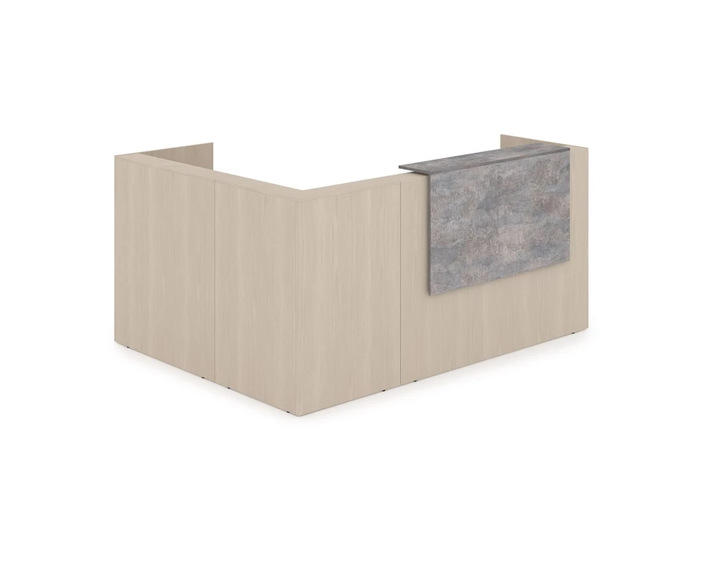 Комплект Ресепшн с фартуком ЛДСП (2344*1777*1161) (без подсветки) 1КР-ДС.102 ЛАУНЖ / LOUNGE