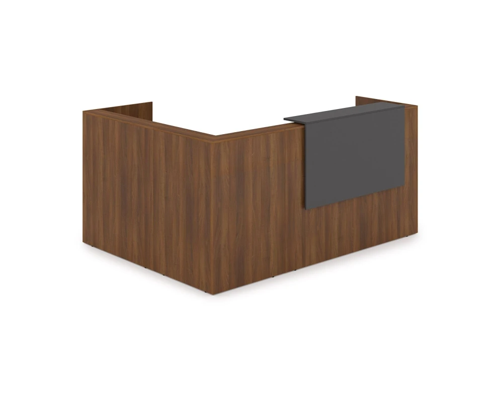 Комплект Ресепшн с фартуком ЛДСП (2344*1777*1161) (с подсветкой) 1КР-ДС.102.1 ЛАУНЖ / LOUNGE