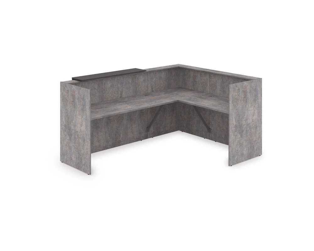 Комплект Ресепшн с фартуком ЛДСП (2344*1777*1161) (с подсветкой) 1КР-ДС.102.1 ЛАУНЖ / LOUNGE