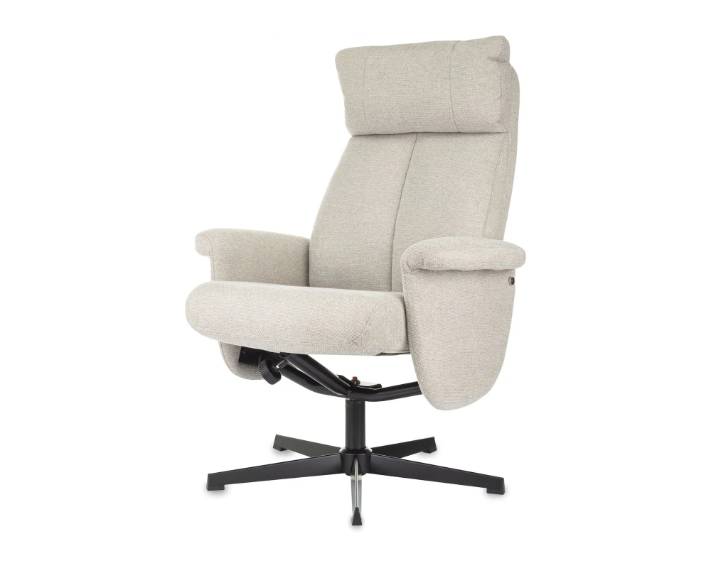 Кресло Бюрократ БАРОН / BARON с пуфом Ткань, Бежевый