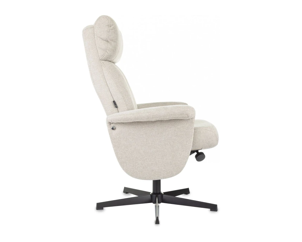 Кресло Бюрократ БАРОН / BARON с пуфом Ткань, Бежевый