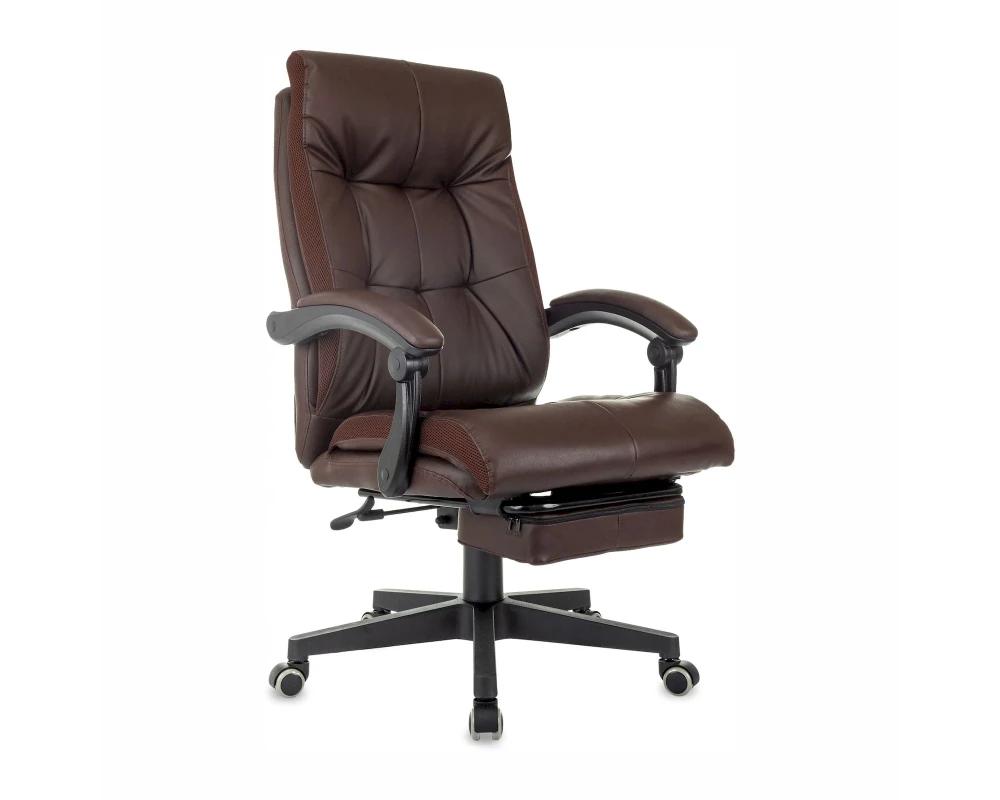 Кресло Бюрократ CH-824MSG-BF Экокожа, Коричневый