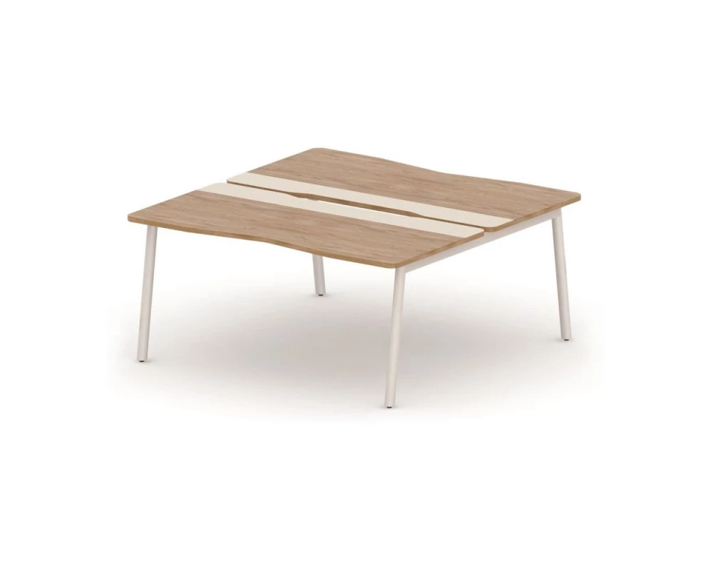 Бенч-система симметричная на 2 места с вырезным кабель-каналом 160х163х73,5 Accord