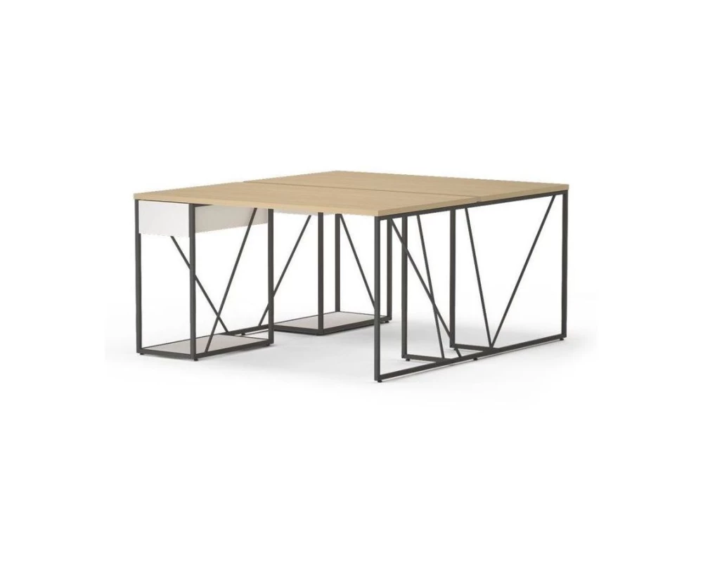 Бенч-система с тумбой 138х160х75 Aurora Дуб парма/Белый премиум/Антрацит