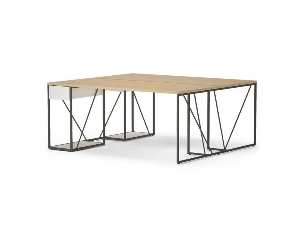 Бенч-система с тумбой 178х160х75 Aurora Дуб парма/Белый премиум/Антрацит