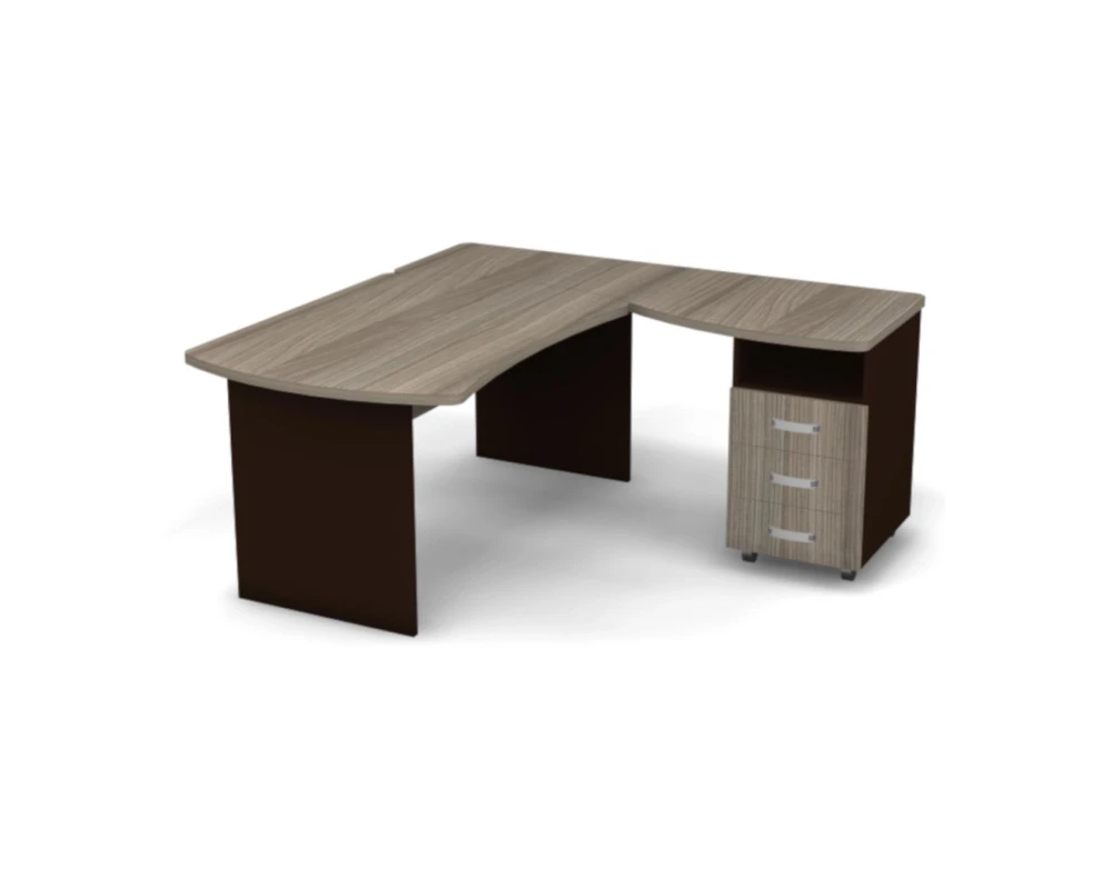 Рабочее место с тумбой правое 160x160x74 Berlin