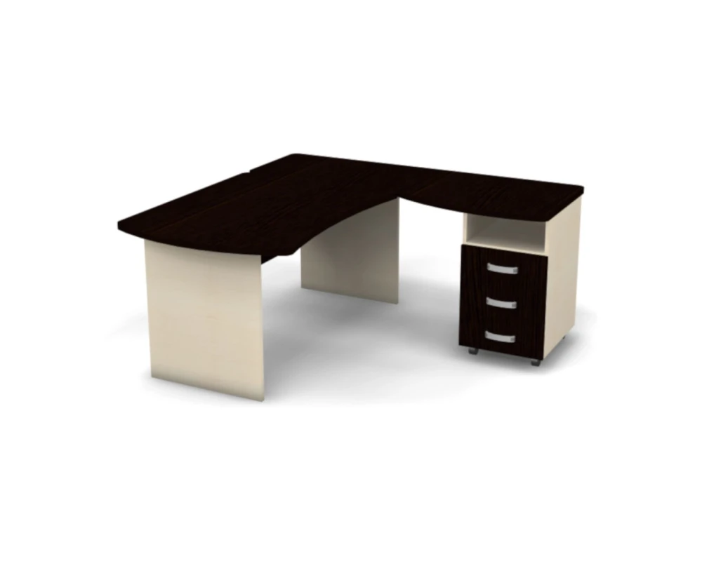 Рабочее место с тумбой правое 160x160x74 Berlin