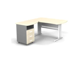 Рабочее место с тумбой левое на L образном каркасе 140x160x74 Berlin images