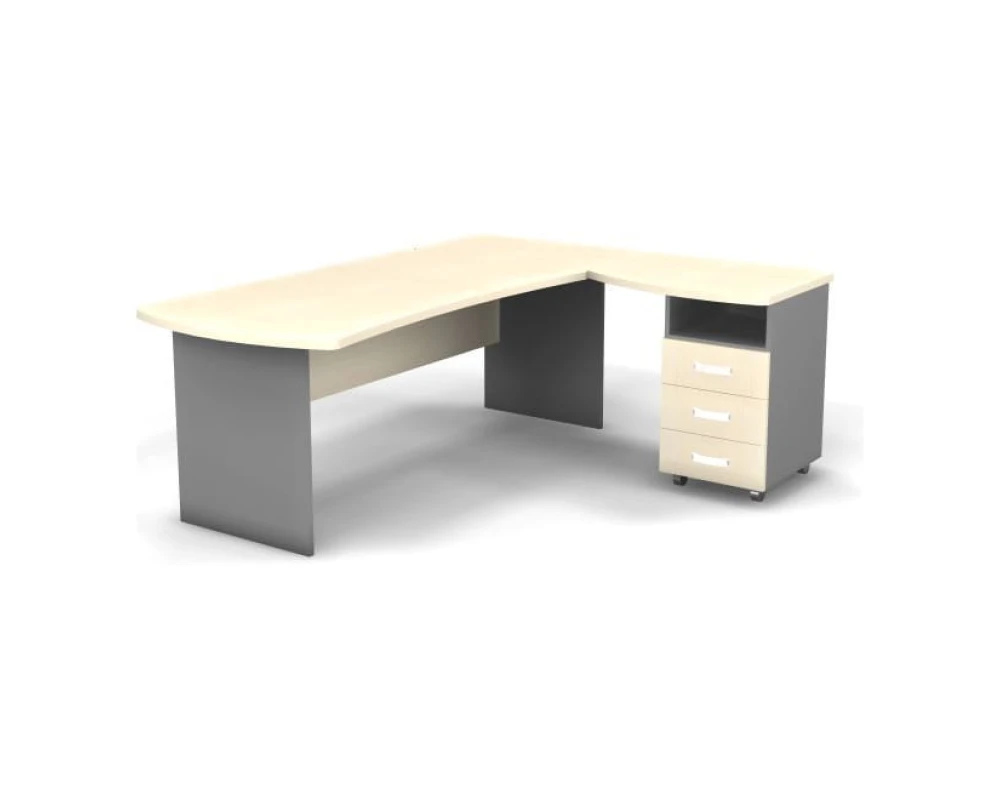 Рабочее место с тумбой правое 200x160x74 Berlin