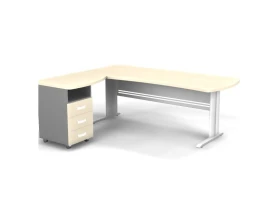 Рабочее место с тумбой левое на L образном каркасе 200x160x74 Berlin images