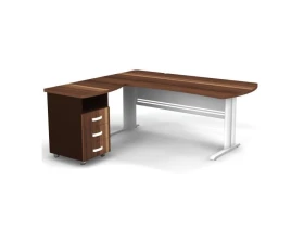 Рабочее место с тумбой левое на L образном каркасе 180x160x74 Berlin images