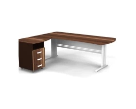 Рабочее место с тумбой левое на L образном каркасе 200x160x74 Berlin images