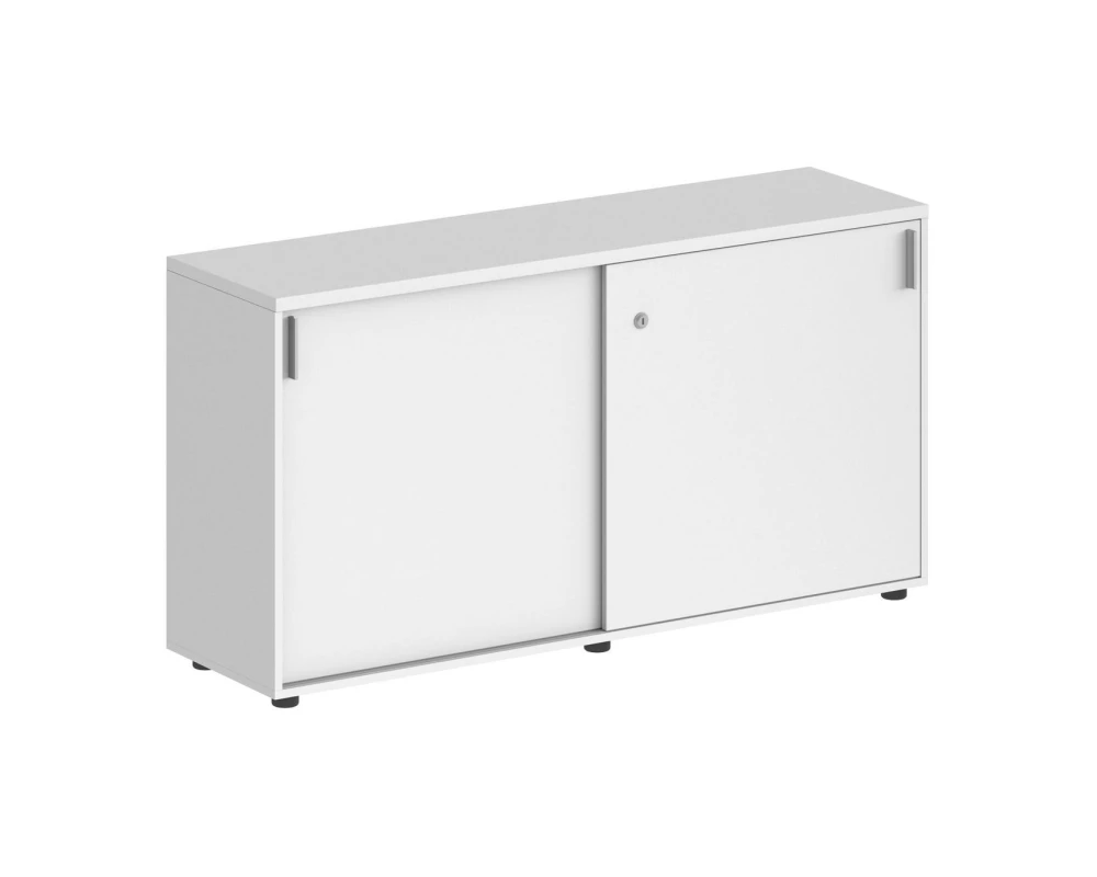 Шкаф-купе 1238х400x750 низкий, с замком Сигма / Sigma Белый